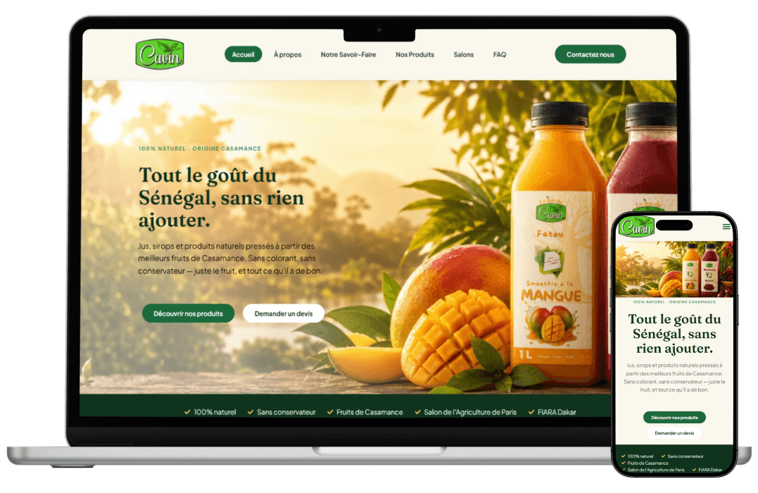 Cavin Agroalimentaire — site web conçu par l'Agence Moov