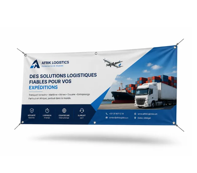 Bâches grand format imprimés par l'Agence Moov à Dakar