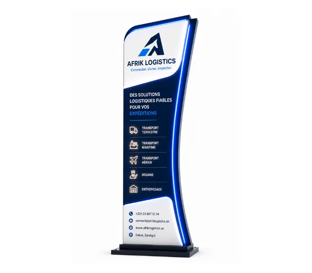 Totem extérieur imprimés par l'Agence Moov à Dakar